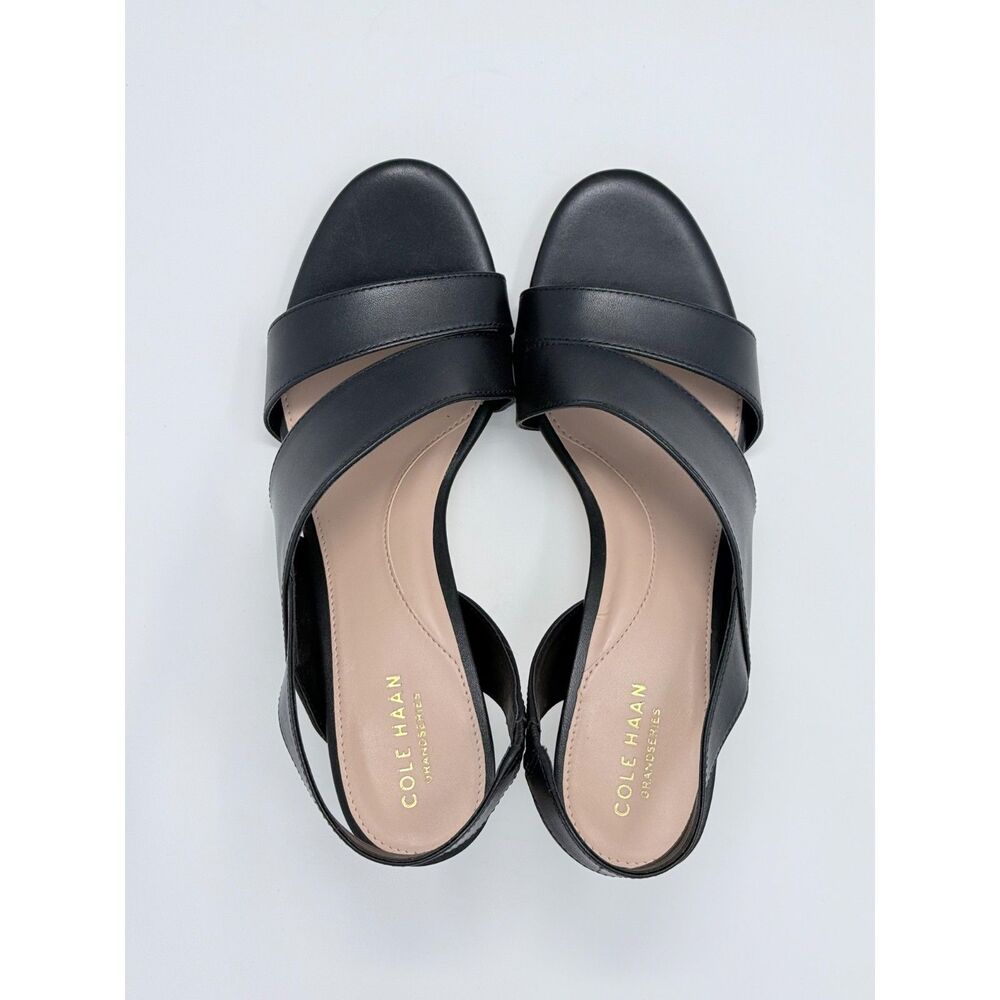 BNIB Cole Haan Grand 360 Amalia 65 Strappy Heeled Sandals in Black Leather Sz 9 - Picture 7 of 14
